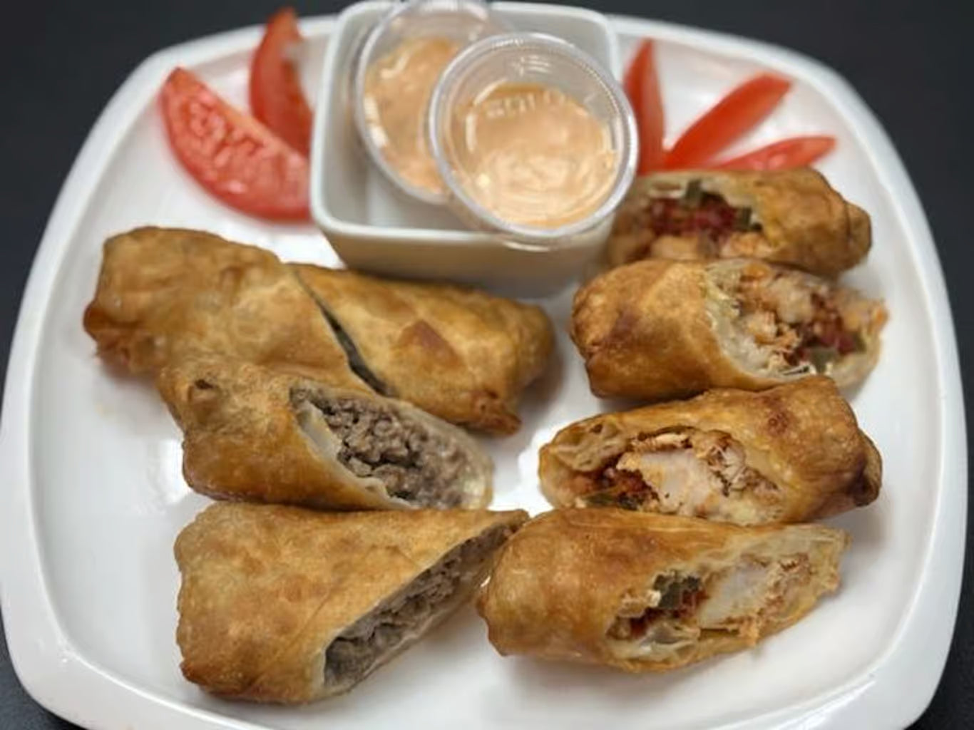 2 Steak Egg Rolls & Fries